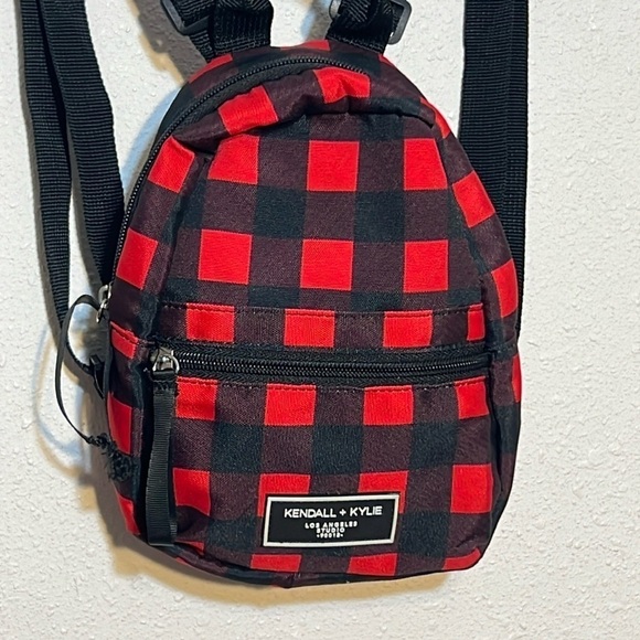 Kendal & Kylie Plaid Red & Black Mini Backpack Academia Gilmore Girls Preppy - Picture 3 of 10